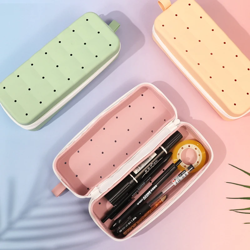 New Design DIY Candy Hole Silicone Pencil Case for School Silicone Pencil Pouch