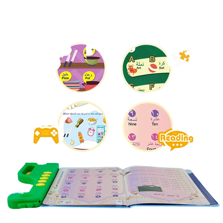 2024 Children Electronic Phonics Ebook Preschool Learning Arabic Alphabet Sounds Book Educational Toys For Kids