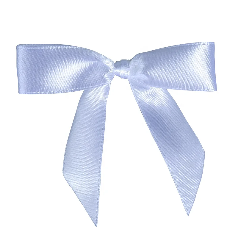 Satin ribbon bow with rose in the middle pre-tied bow