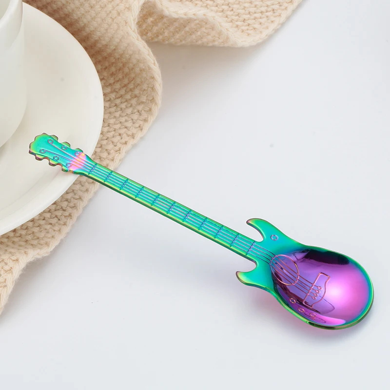 
Instrument Guitar Spoon Stainless Steel Yogurt Honey Candy Coffee Spoons 