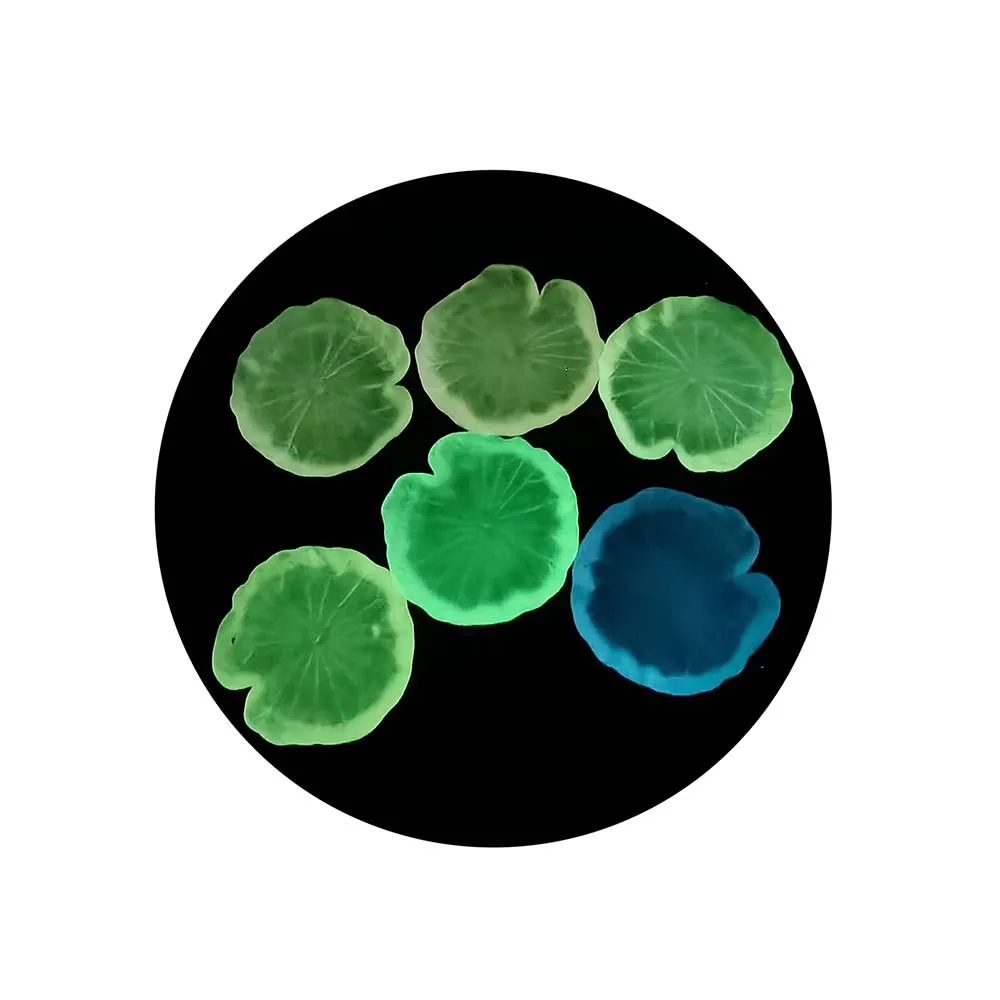 Mini Luminous Resin Beads Lotus Leaf and Lotus Charm for Fairy Garden Toy and Craft DIY Decorations