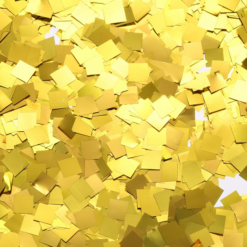 
TecUnite Gold Foil Square Table Confetti Sparkle Metallic Confetti for Wedding Party Supplies 