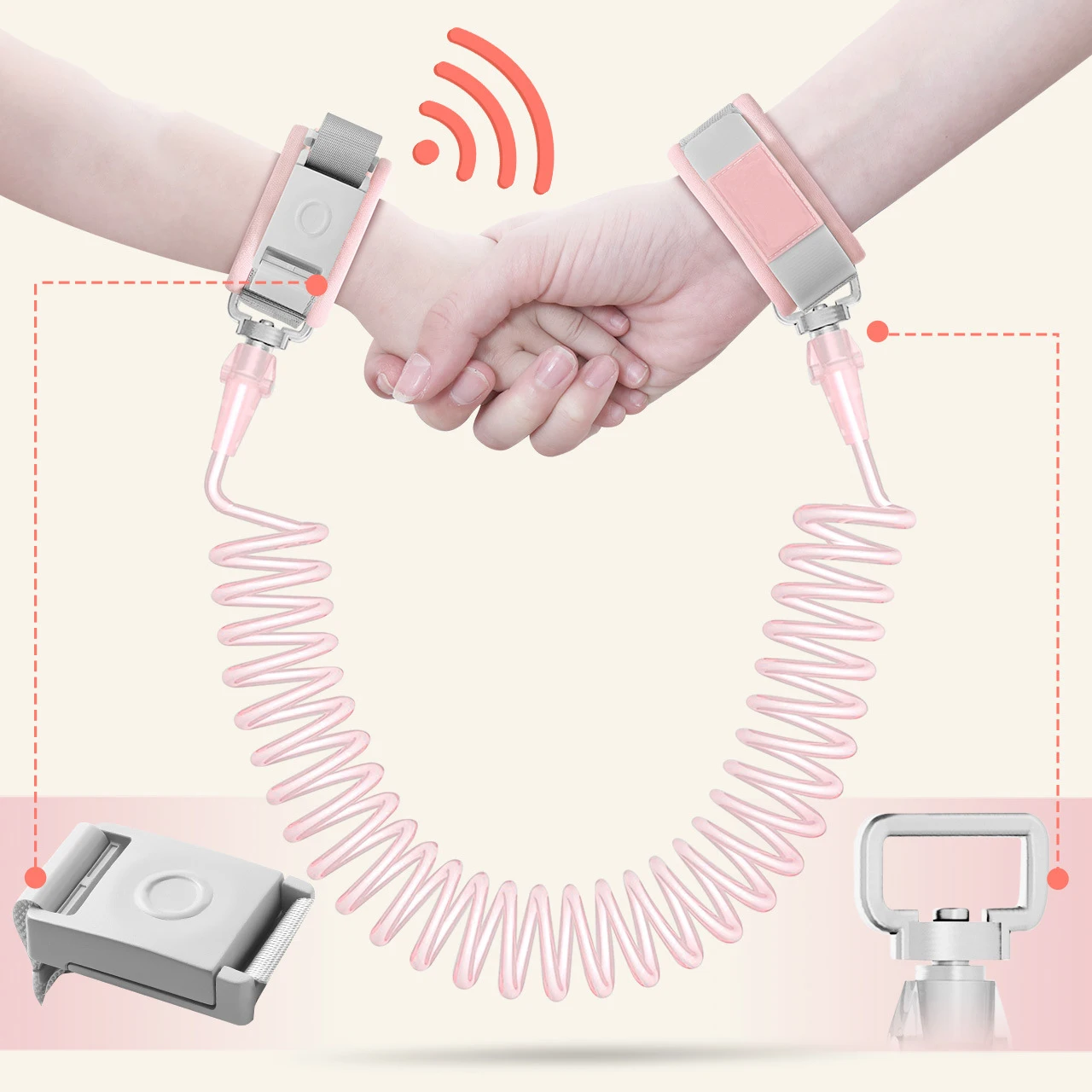 360 Rotatable Toddler Safety Harness Induction Unlock 1.5M Child Wrist Leash Link Kids Anti Lost Strap for Children