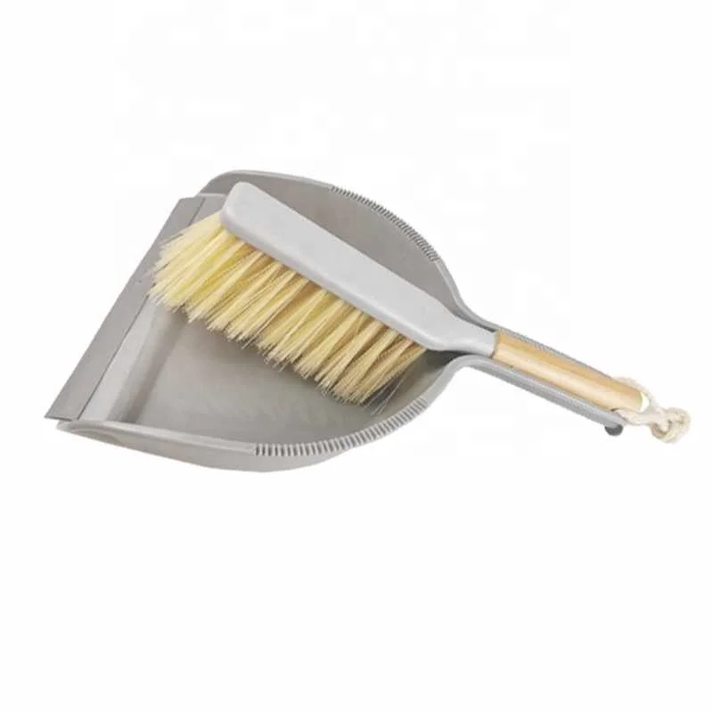 Brush Dustpan Set Bamboo Handle Durable PET Bristles Long Sturdy Handle Bedroom Car Supermarket Hot Sale High Quality