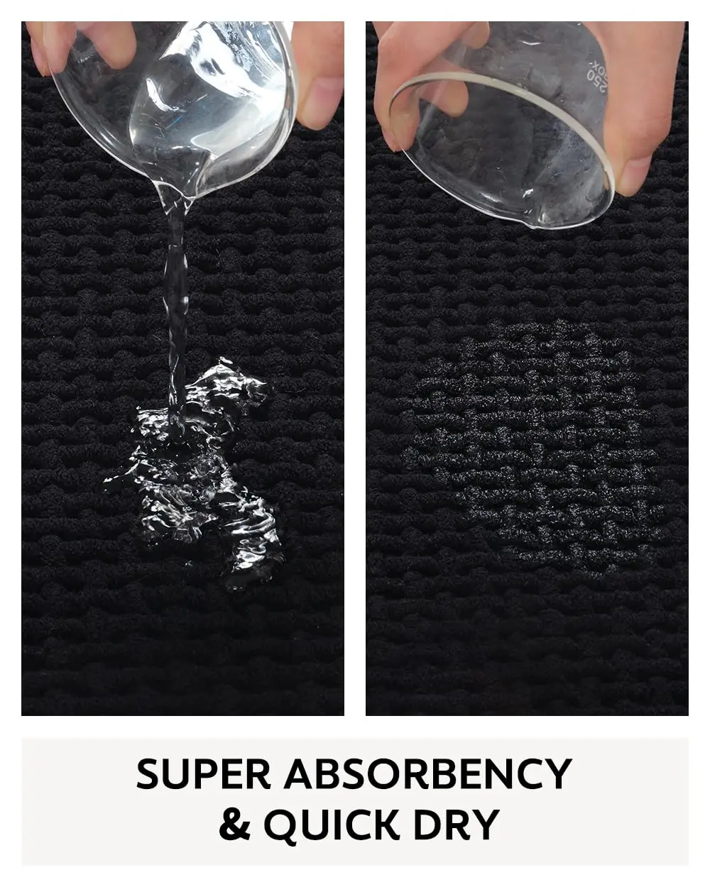 Quick Drying Chenille Bath Mat Rubber Backing Bathroom Rugs Non Slip Bath Mats for Bathroom Super Absorbent Bath Rugs