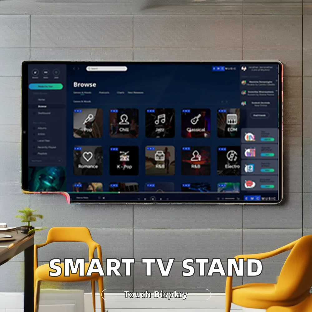 Portable 21.5 Inch Incell LCD Touch Screen Smart TV Movable Stand Indoor Android 12 Elevator Function SDK 1 Year Warranty OEM