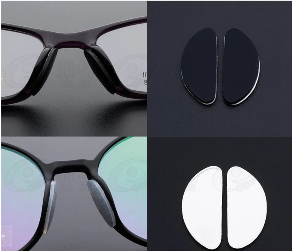 Hot Sale size 19*8*1mm D Shape Non Slip heightening Adhesive Silicone Nose Pads for sunglasses