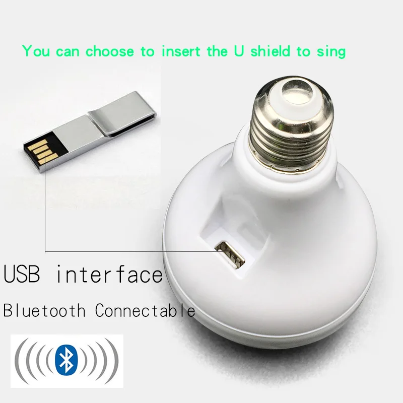 12W Usb Led Lamp Bulb Rgb Smart Music Play With Remote Wireless Bulb Music Light Speaker Led Lamp Blueteeth Bulb