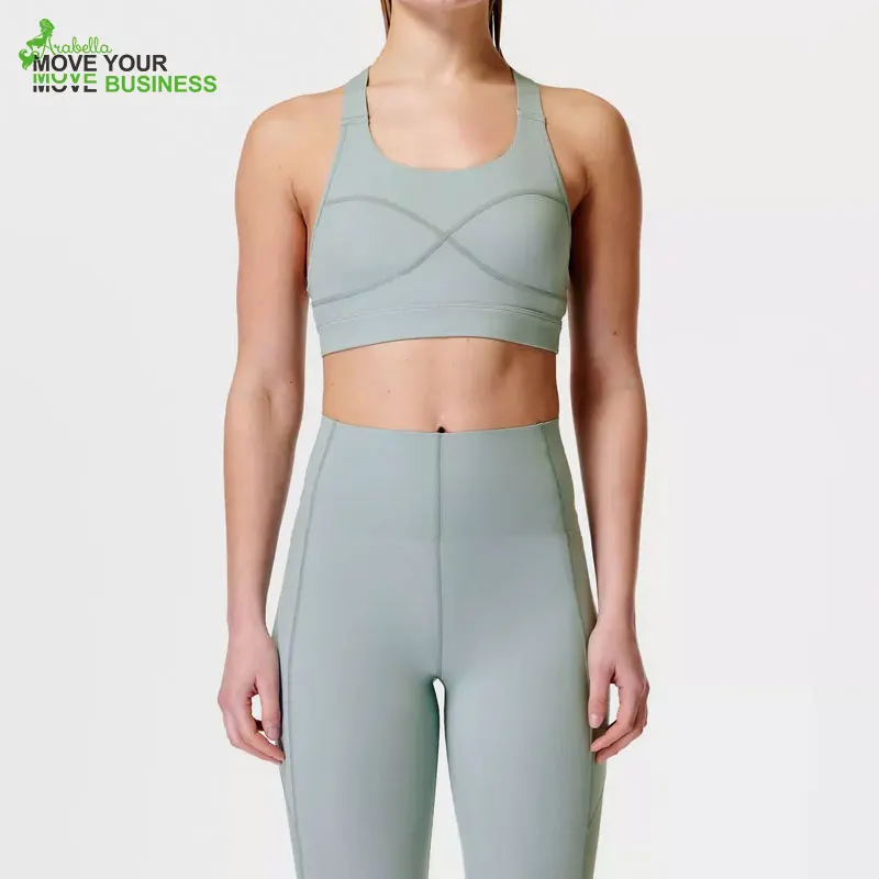 Arabella 2024 Custom Logo Sports Bra for Women Criss-cross Back Padded with Big Breast