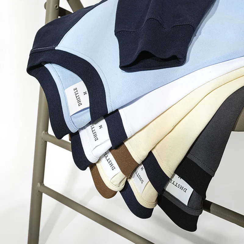 Blank T-shirts For Men long Sleeve High Quality Long Sleeve 100% cotton Tshirt Pure Color Man Custom Logo 260gsm