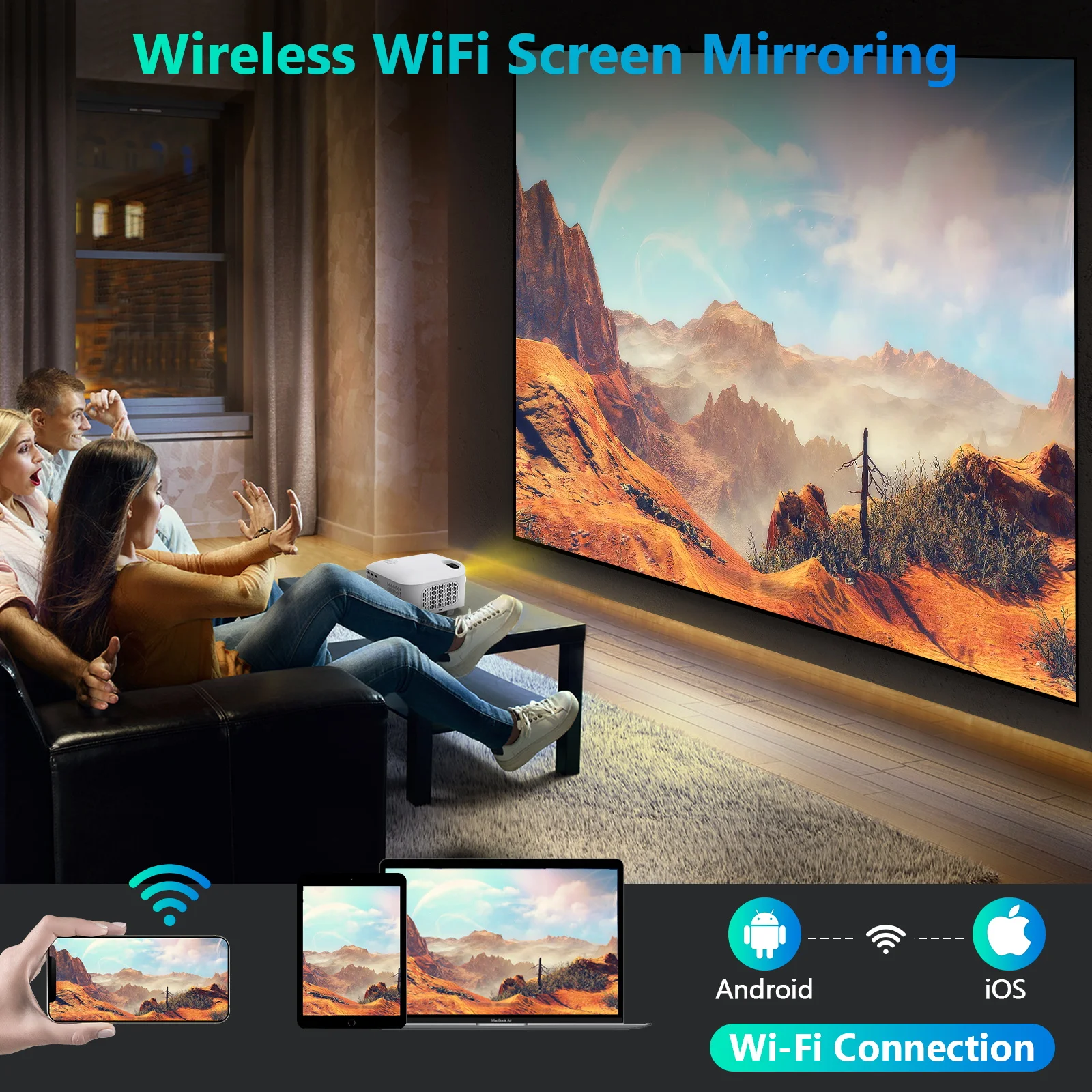 Full HD Projector 1080p Native Shenzhen T01 LED LCD Projector 4K Supported Multimedia Home Theater Business Beamer