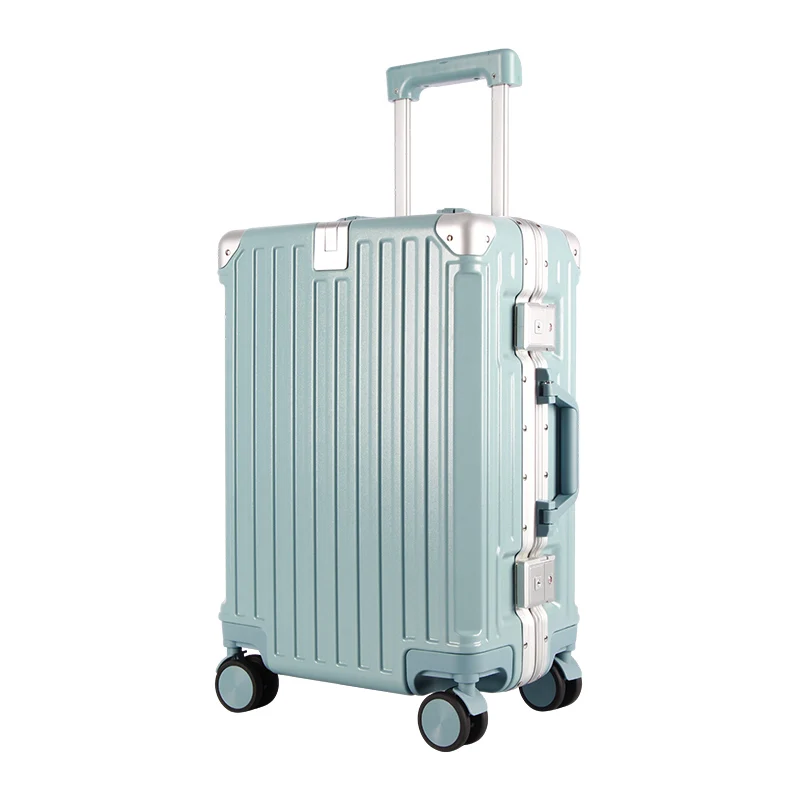 Manufacturers wholesale luggage Japanese aluminum frame rod zipper box male and female students 24 inch large luggage
