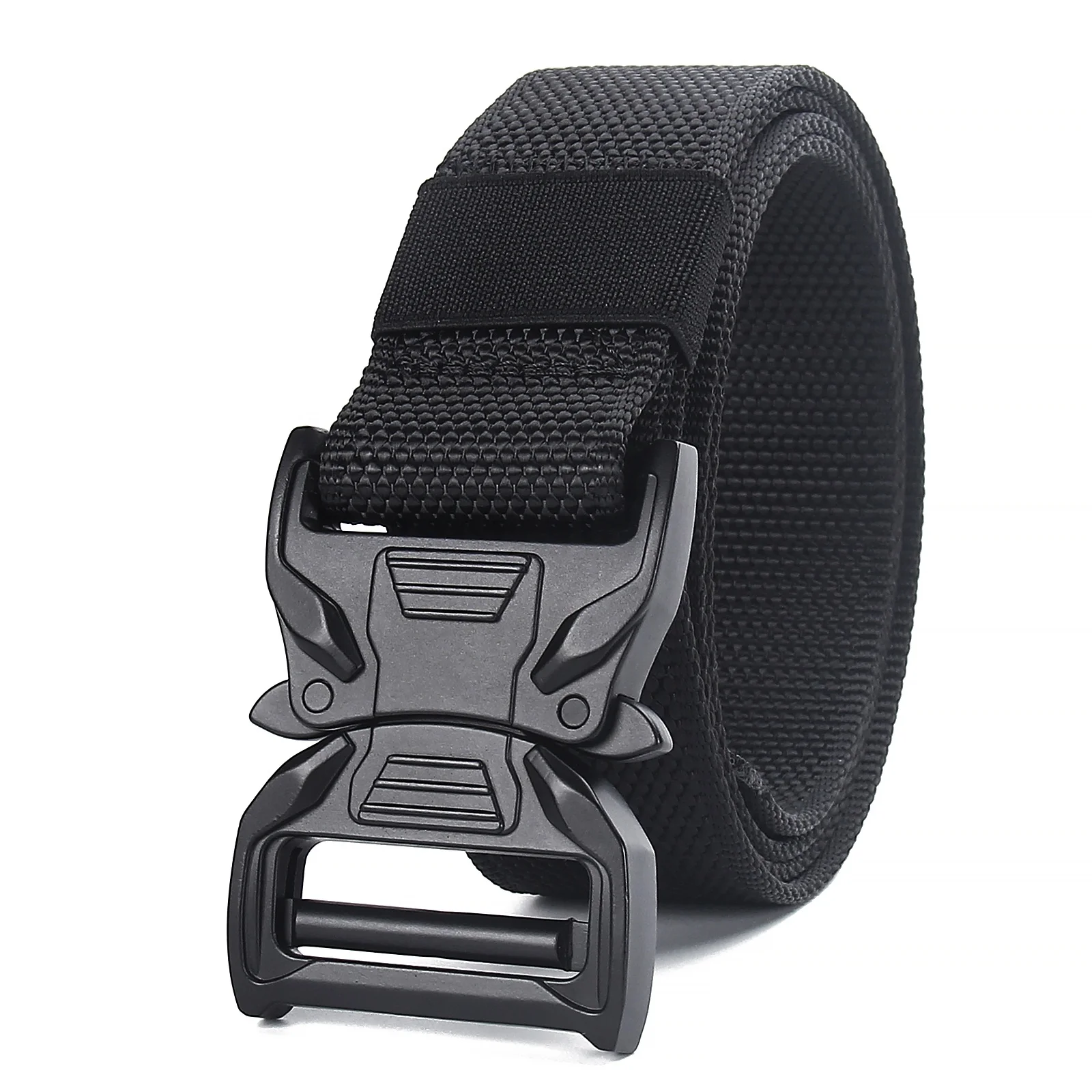 Custom Men Belts Outdoor Training Canvas Polyester Cotton Fabric Nylon Belt With Metal Buckles For Men