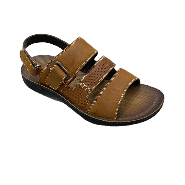 best selling Customized 2021 Summer genuine Leather Beach style Sandals Men shoes Casual men Sandals