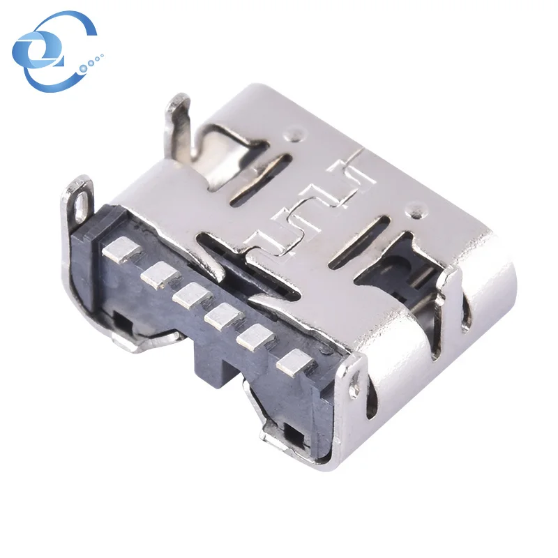 type-c 6P connectors smd female pcb type c jack usb port connector