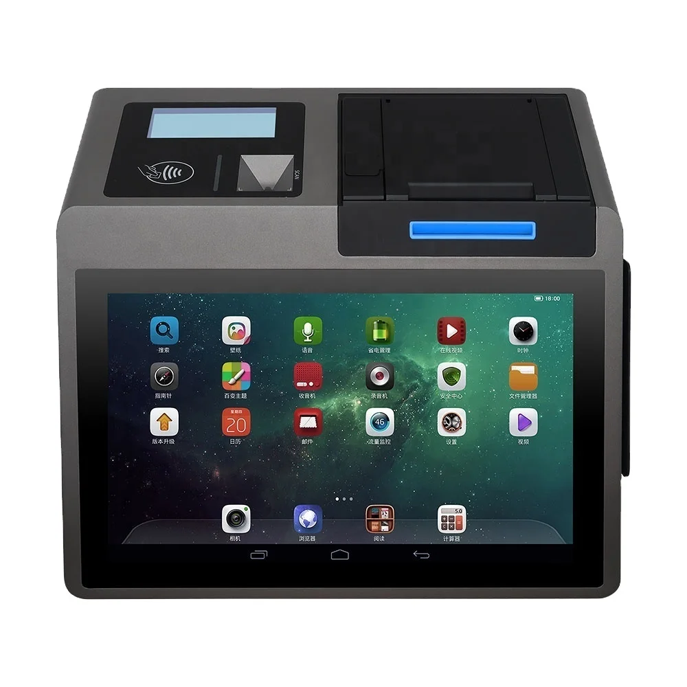 Supermarket Pos Terminal Receipt Printer Sale Tablet PC Android System NFC Cheap Restaurant Pos System