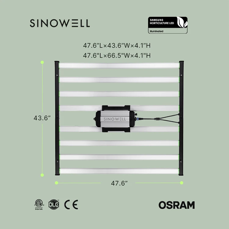 SINOWELL High Yields 5-year Warranty Daisy-Chain 4X8ft 4X6ft 4X4ft 1000W 800W 720W 645W Dimmable Samsung 301b LED Gorw Light