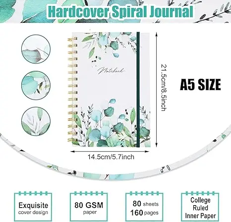 Custom Eco-Friendly Kraft Paper Journals Hardcover Notebook with Pen Personalized Promotional Office Stationery spiral notebook