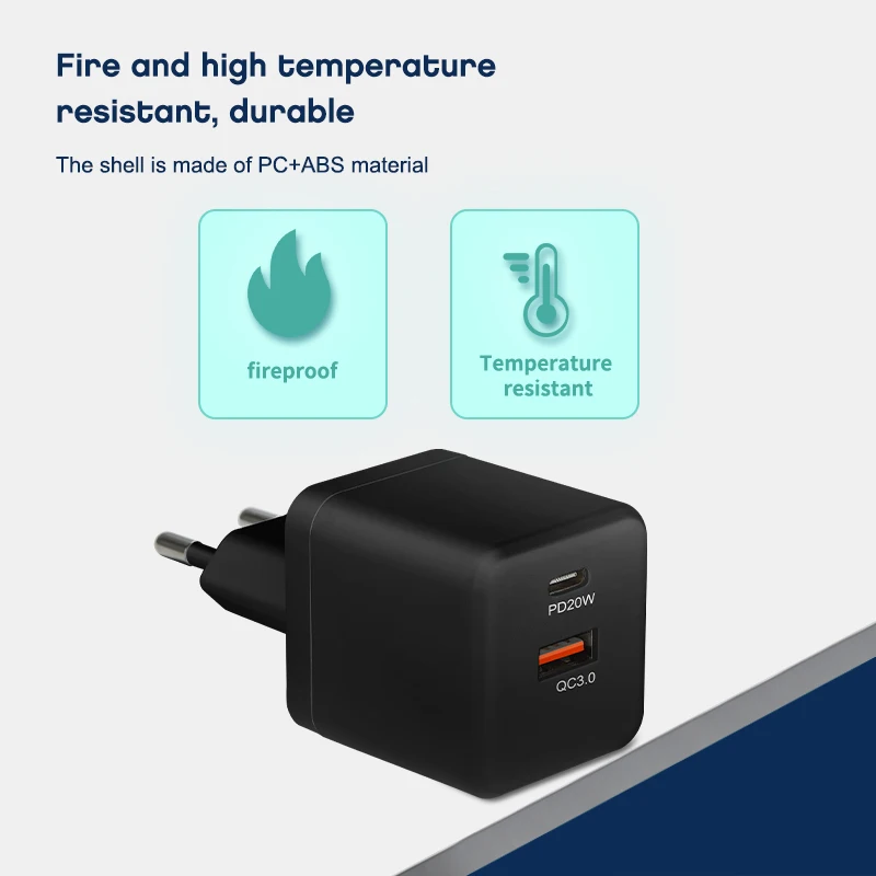 Новый дизайн A + C PD20w + QC3.0 18 Вт двойной порт Usb Сетевое зарядное устройст