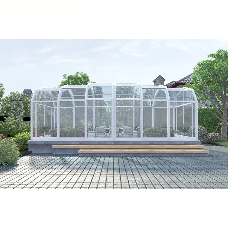 Swimming Pool Screen Enclosure Patio Pool Enclosures Garden Infinity Electric Extendable Telescopic Glass Tempered Glass