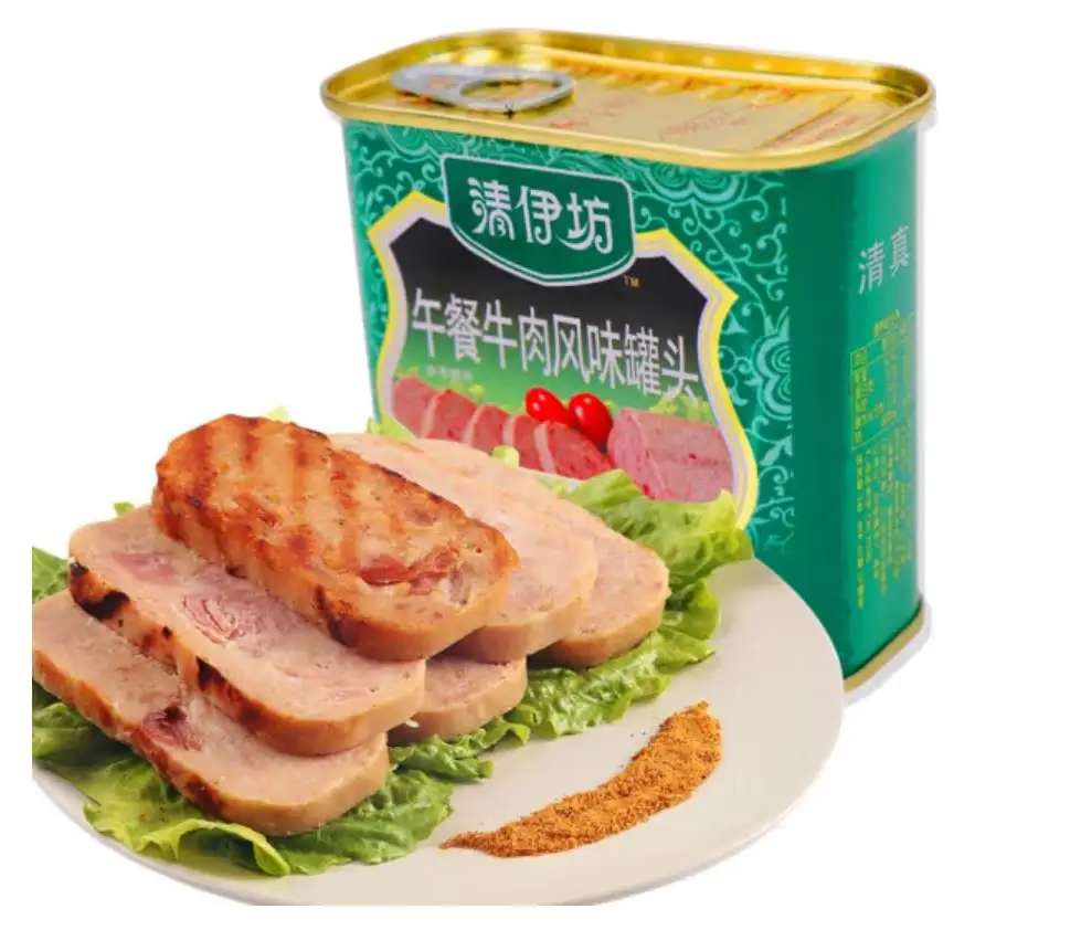 Beef flavor canned meat 340g halal instant food fresh material chicken beef