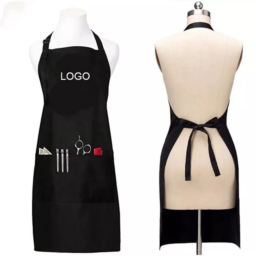 Hair Stylist Apron - Salon Apron for Hairdresser - 2 Pockets and Long Ties