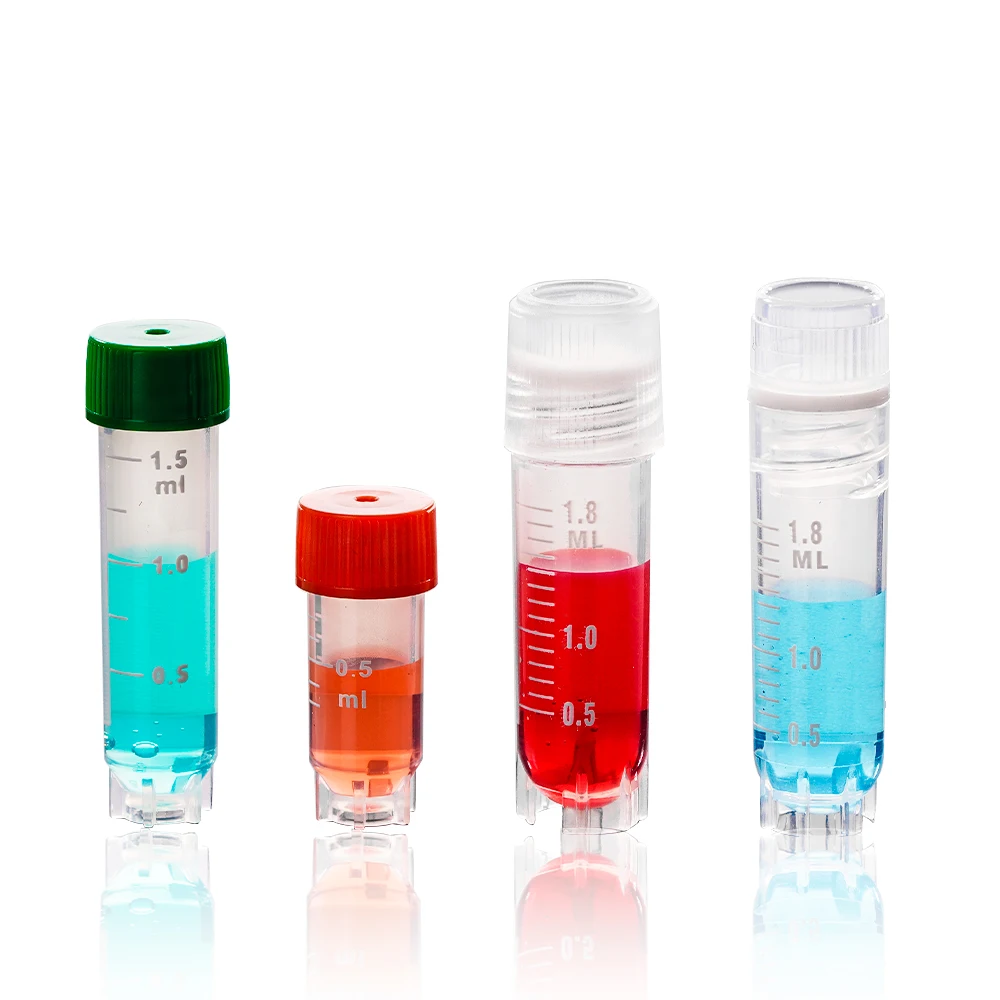 1.8 ml with lid Plastic Cryovial Tube Cryogenic Self Standing Vial