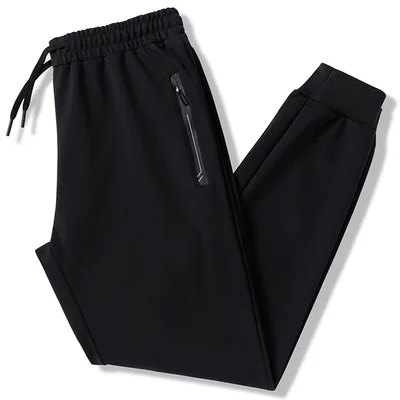 Micro Elastic Fashion Sports Cotton Pants Men  Solid Color Sweatpants