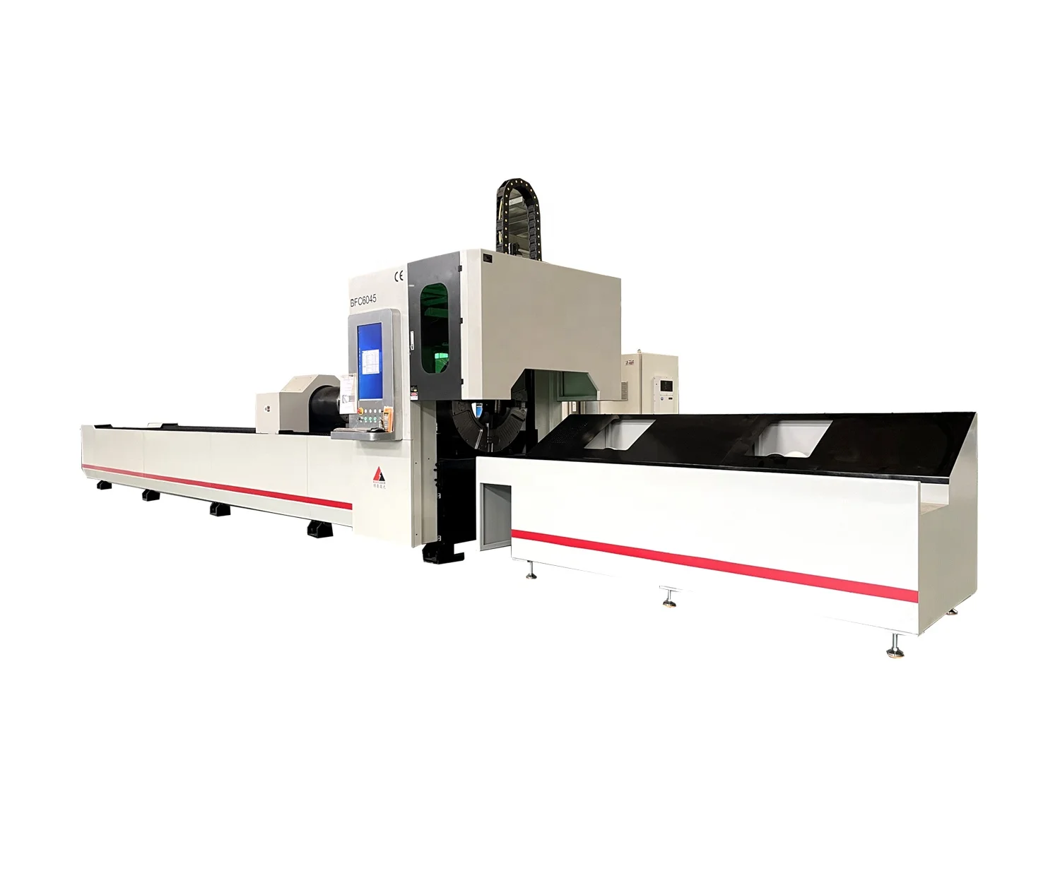 Diameter 300/450mm round square tube laser cutter 3 chucks metal aluminum copper 3kw 6kw 8kwlaser cutting machine for steel pipe