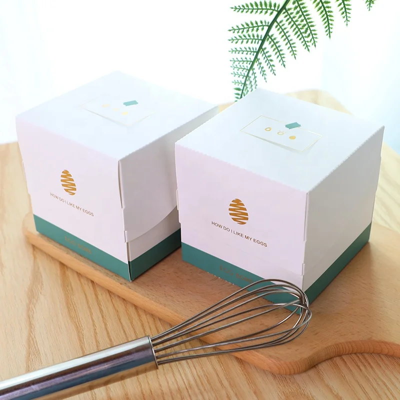 Custom recyclable kraft paper cake box 8 inch 10 inch portable west corrugated box window 6 inches square