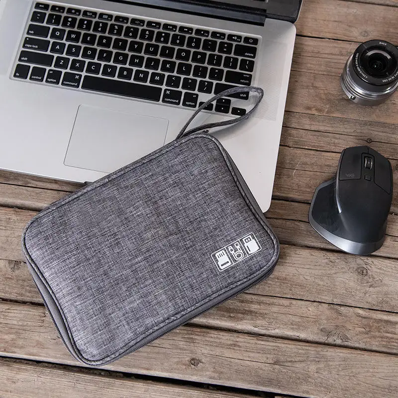 RU Data cable storage bag travel charger digital bag earphone storage box USB flash drive multifunctional organizing bag