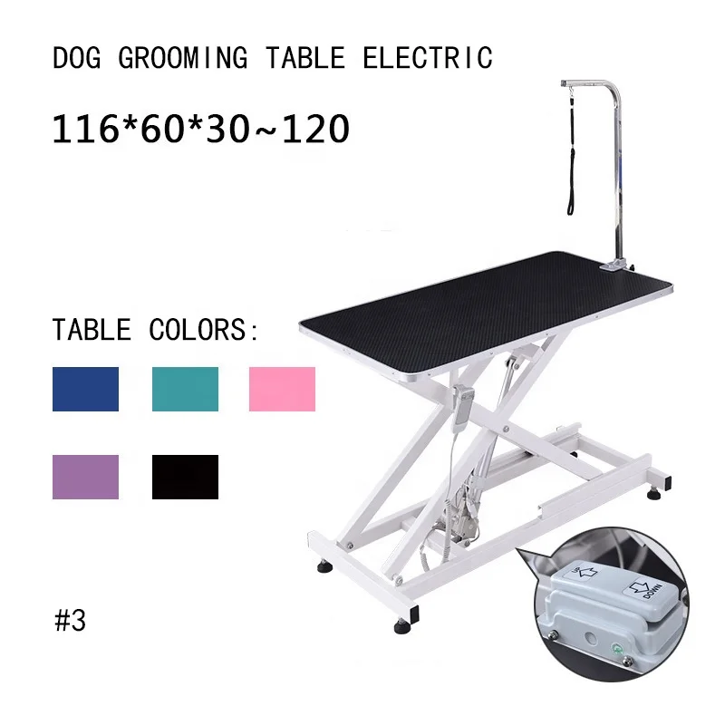 Custom Electric lifting dog table hydraulic dog show table pet grooming table with LED light