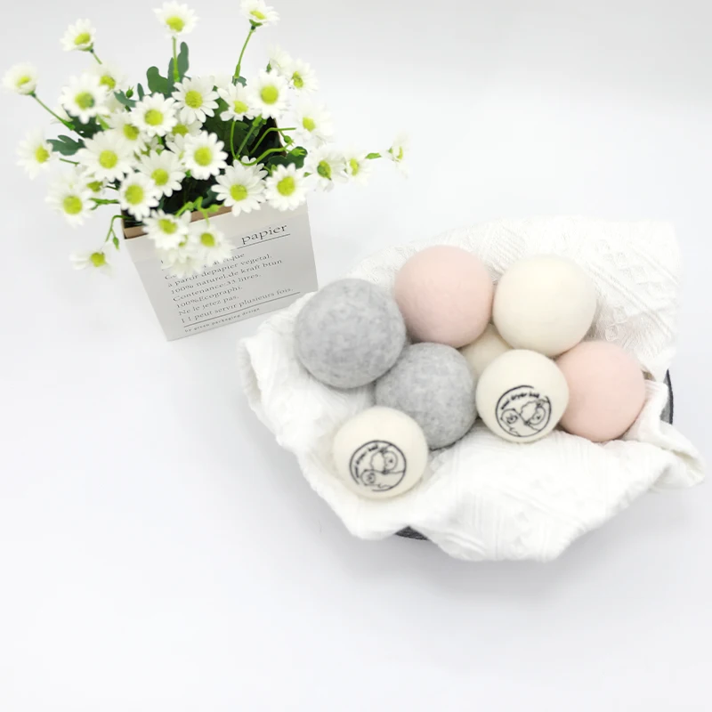 100% New Zealand Chemical Free Fabric Softener eco friendly wool dryer balls  laundry resauable wool dryer balls
