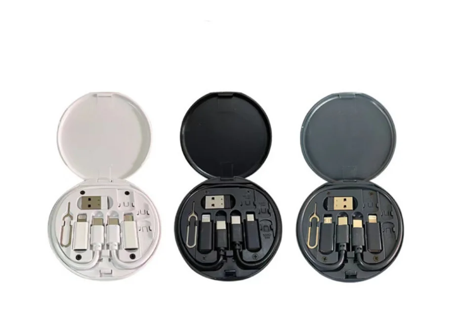 60W Fast Charging Data Cable 3 In 1 Charging Cable Storage Set Box With Data Cable For Mobile Phone
