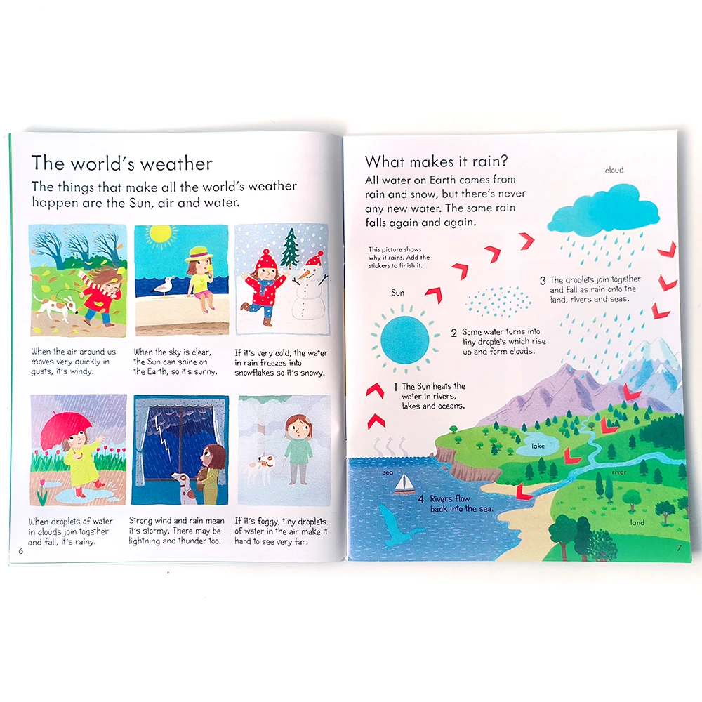 Best-selling kindergarten education toys kids book montessori Our World handmade sticker book picture book