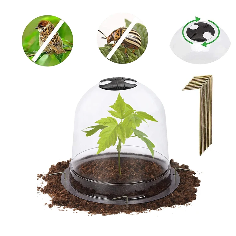Thick Plant Protectors Greenhouse PVC Plastic Dome Garden Cloche Clear Plant Covers