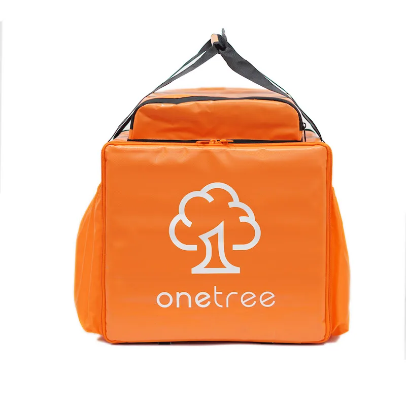 Customized style color Free logo print fast food takeaway Double sub pizza bag thermal bag  delivery food bag