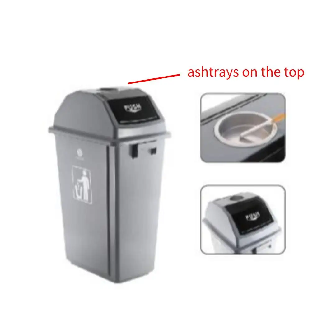 25L 40L 60L 100L custom logo plastic waste bin push lid pull out  trash can recycle garbage bin