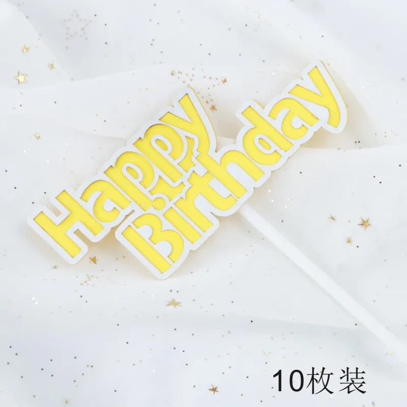 Wholesale happy birthday cake topper bee bear honeypot baking card summer fresh cartoon cake decoration