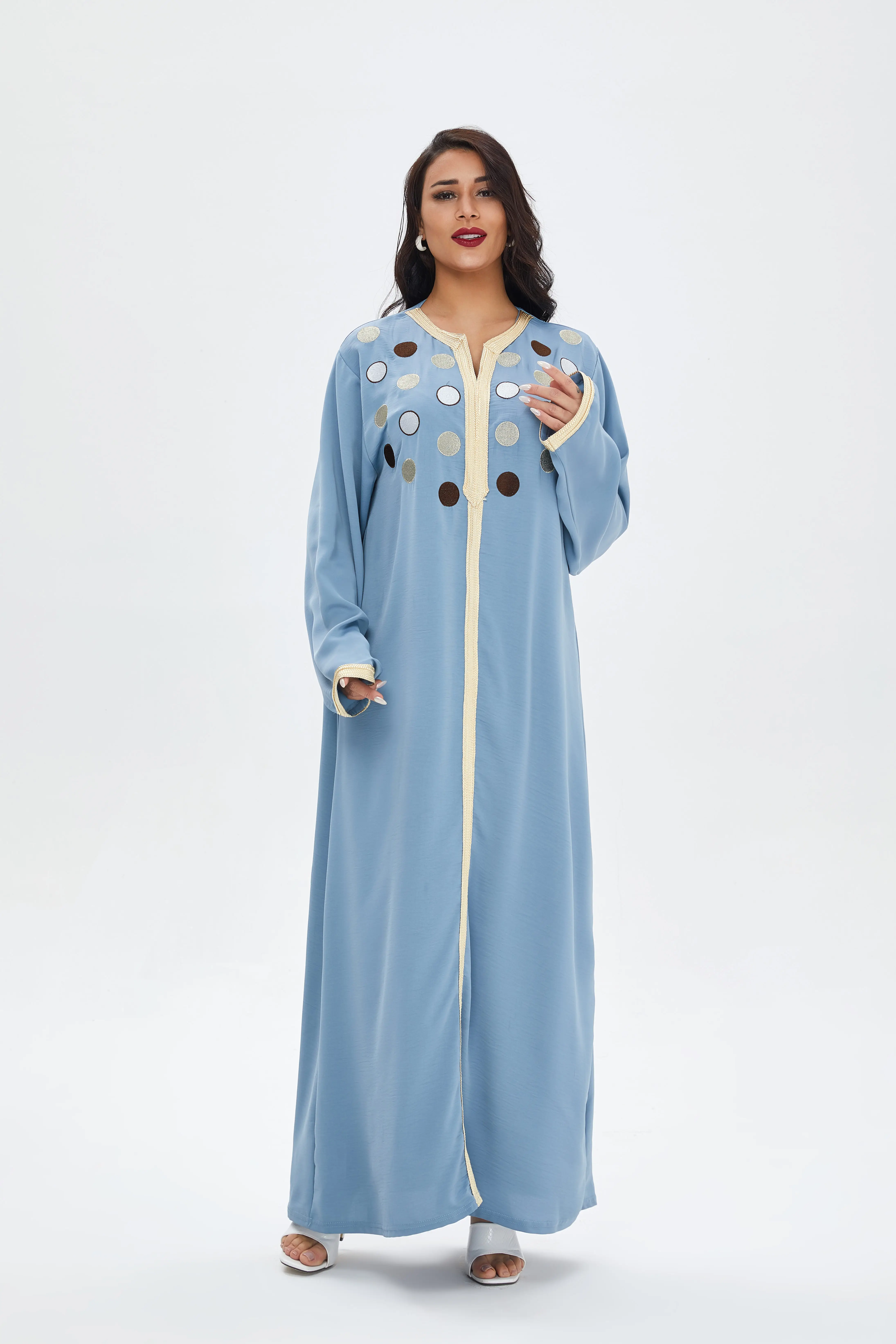 Арабская Женская одежда для сна, пижама, халат, ночная Домашняя одежда, пижамы, ночная рубашка для женщин, исламский мусульманский кафтан, Марокканское платье, кафтан