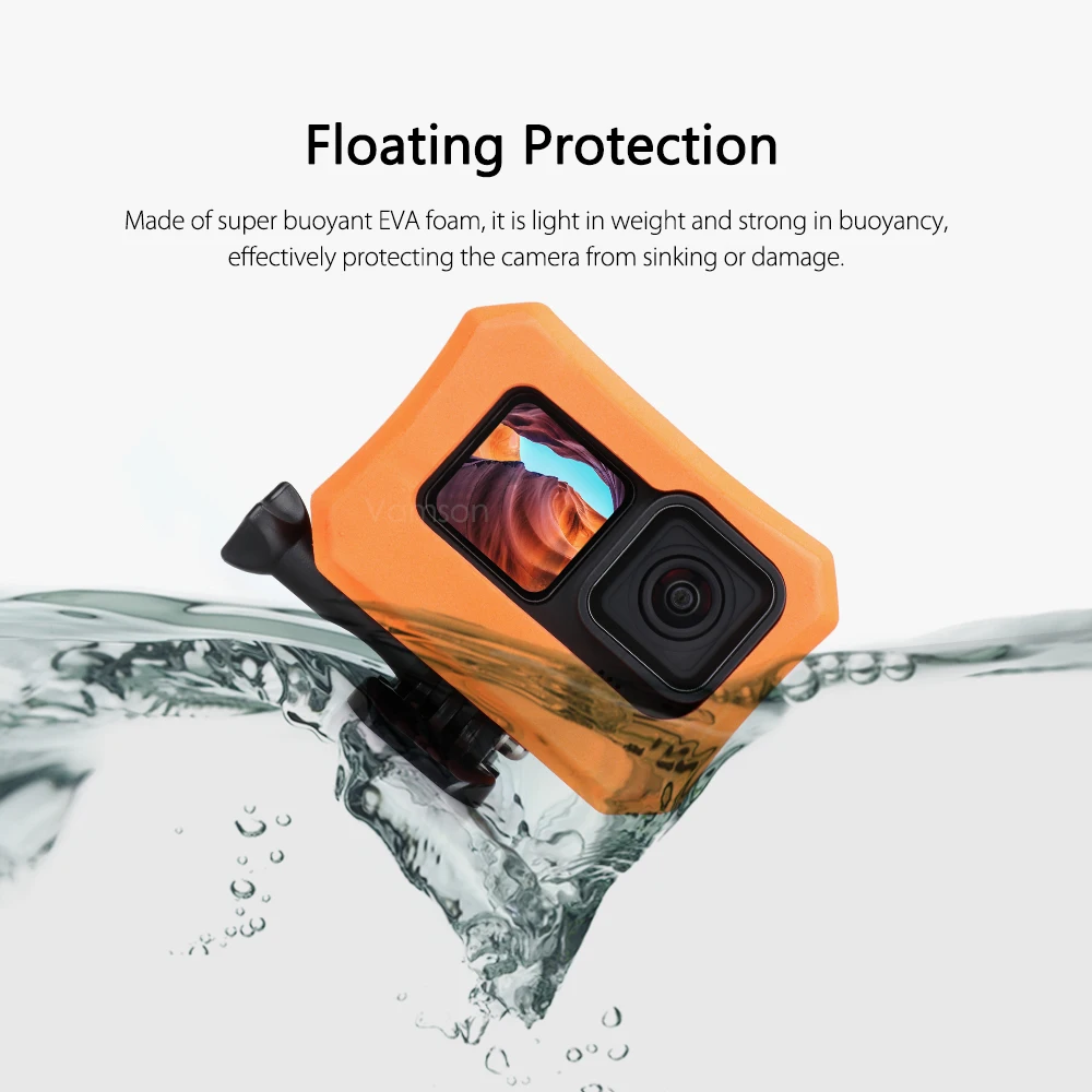 Hongdak Floating Protective Cover for GoPro Hero 11 10 9 Black 8 Camera Orange Floaty Case for Gopro Accessories Diving Surfing