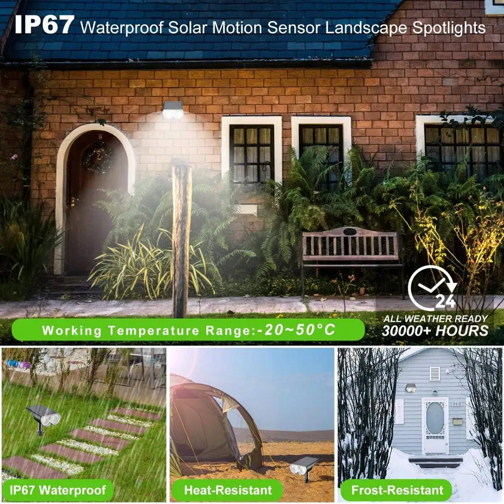 IP67 Waterproof Solar Security Light 16 LED Solar Motion Sensor Light Outdoor Landscape Spotlights Wall Light