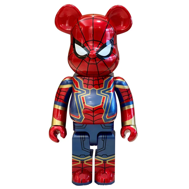 2 цвета 28 см 400% прилив бренд Bearbrick Марвел «Железный человек» «Человек-паук» киви арбуз ABS фигурку с штучной