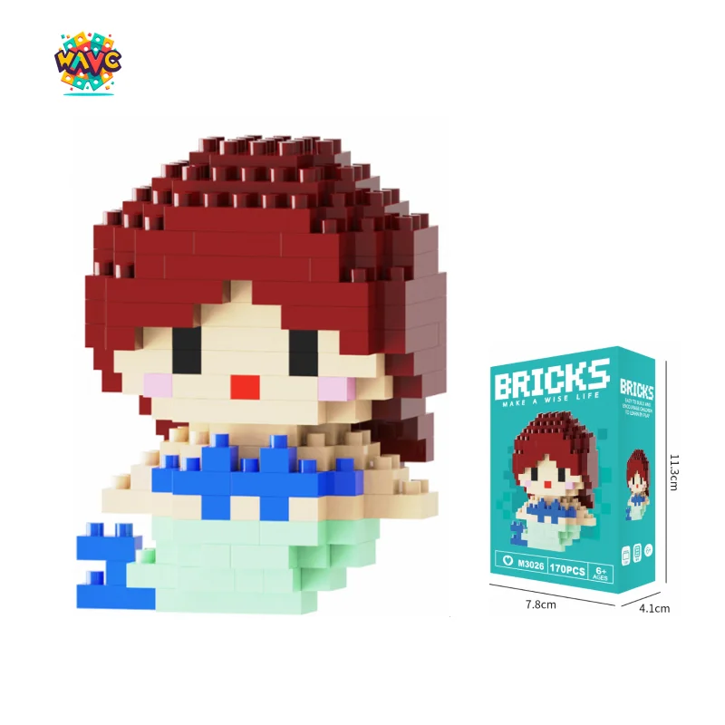 Blocks Small Cartoon Mini Building Block Assemble Action Model Dolls Toys Children Kid Toy Gift Set Educational Toy