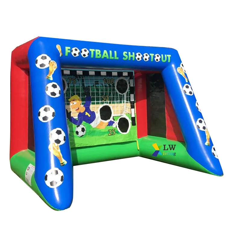 Outdoor carnival football shooting game portable mini soccer goal inflatable football goal for kids