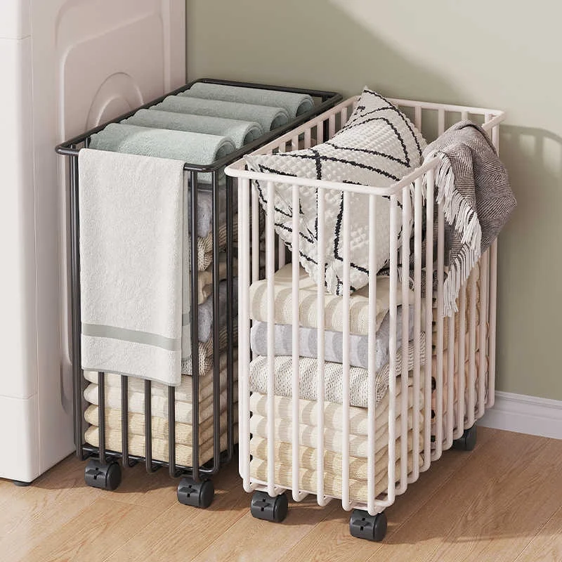 Laundry basket for home use dirty clothes basket with belt wheel removable bathroom put dirty clothes storage basket bucket