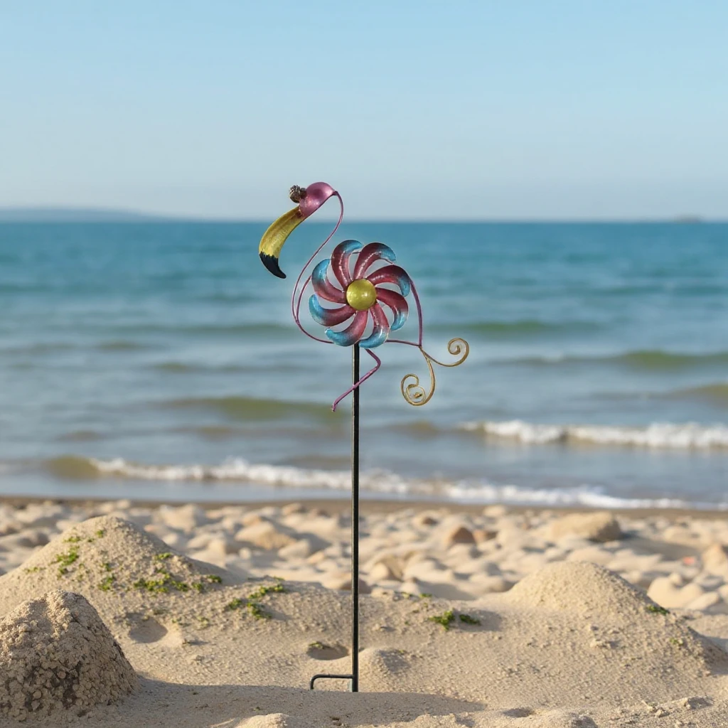 Wholesale customized gifts pink metal iron backyard flamingo fairy easy installation garden stakes birds yard flamingo products