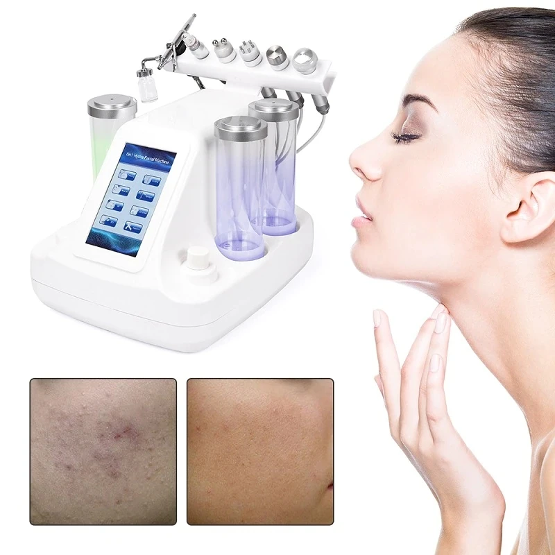 hot sale 7 In 1 Small Bubbles RF Hydra Deep Facial Cleaner Facial Massage Machine Skin Oxygen Care Device