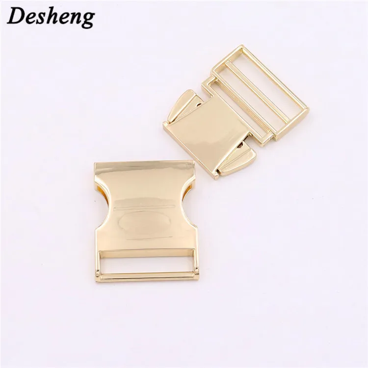 32MM double belt release buckle metal adjusting coupler insert curved buckle