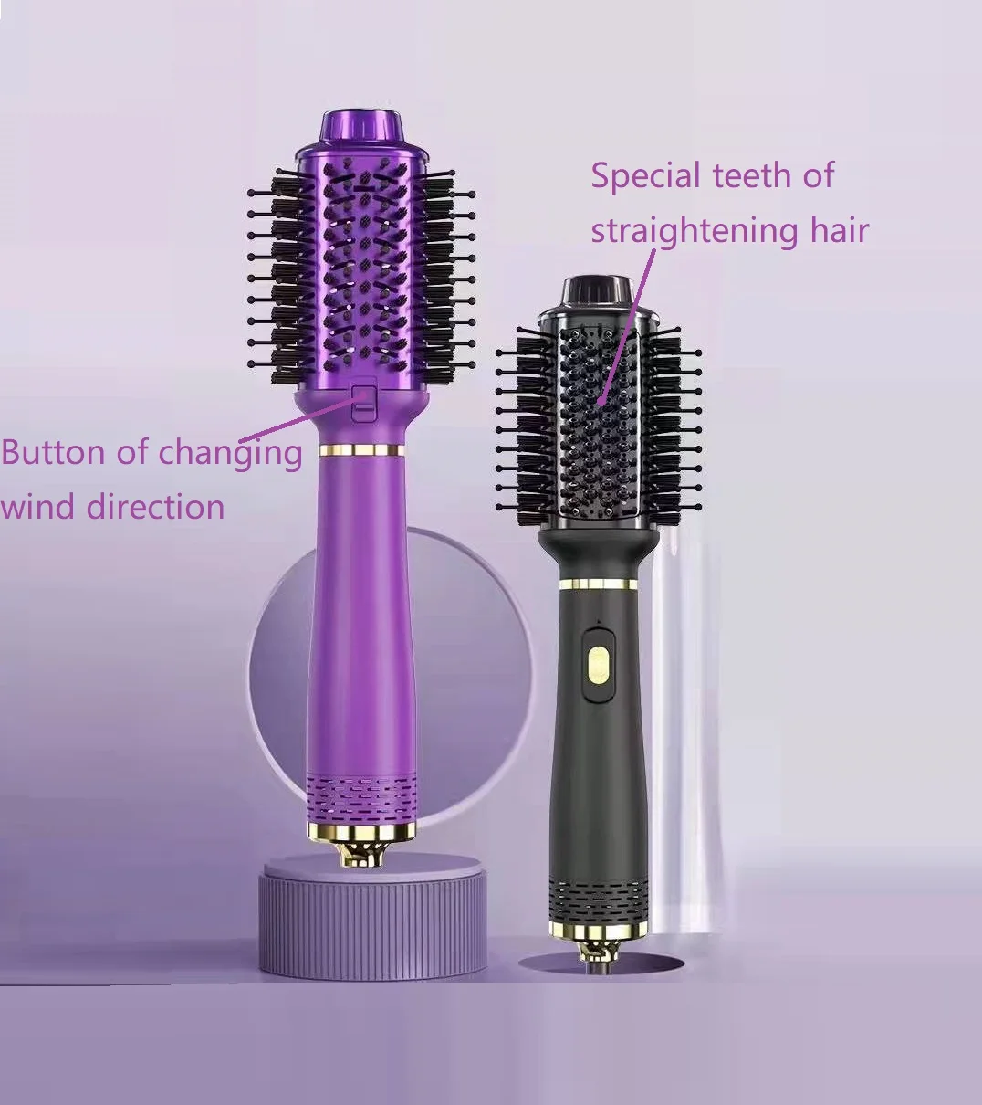 Custom LOGO High Speed Hair Dryer brush 1000 Power Blow Dryer 3 in 1 Automatic Hair Curler Hair Styler Hot Air Combs